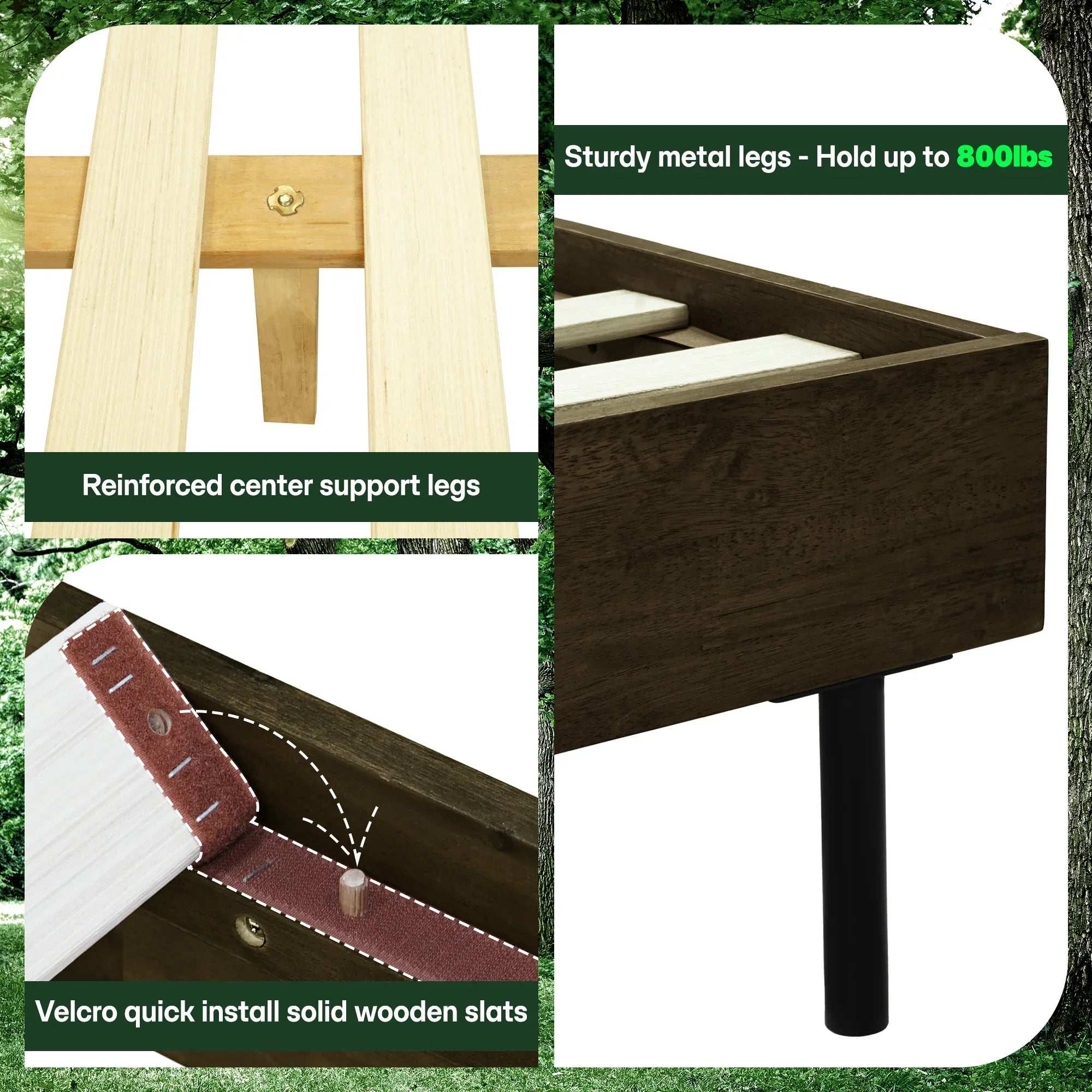 Acacia Alander Deluxe Wood Platform Bed Frame - Megsu Acacia Alander Deluxe Wood Platform Bed Frame - Megsu