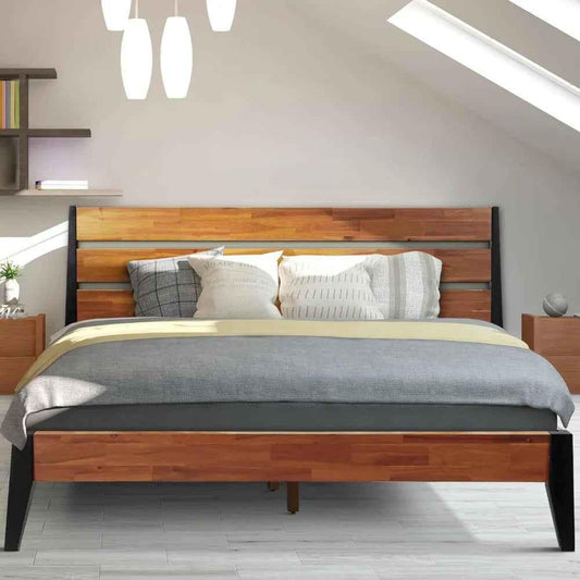 Acacia Emery Wood Platform Bed Frame for Modern Bedrooms - Megsu