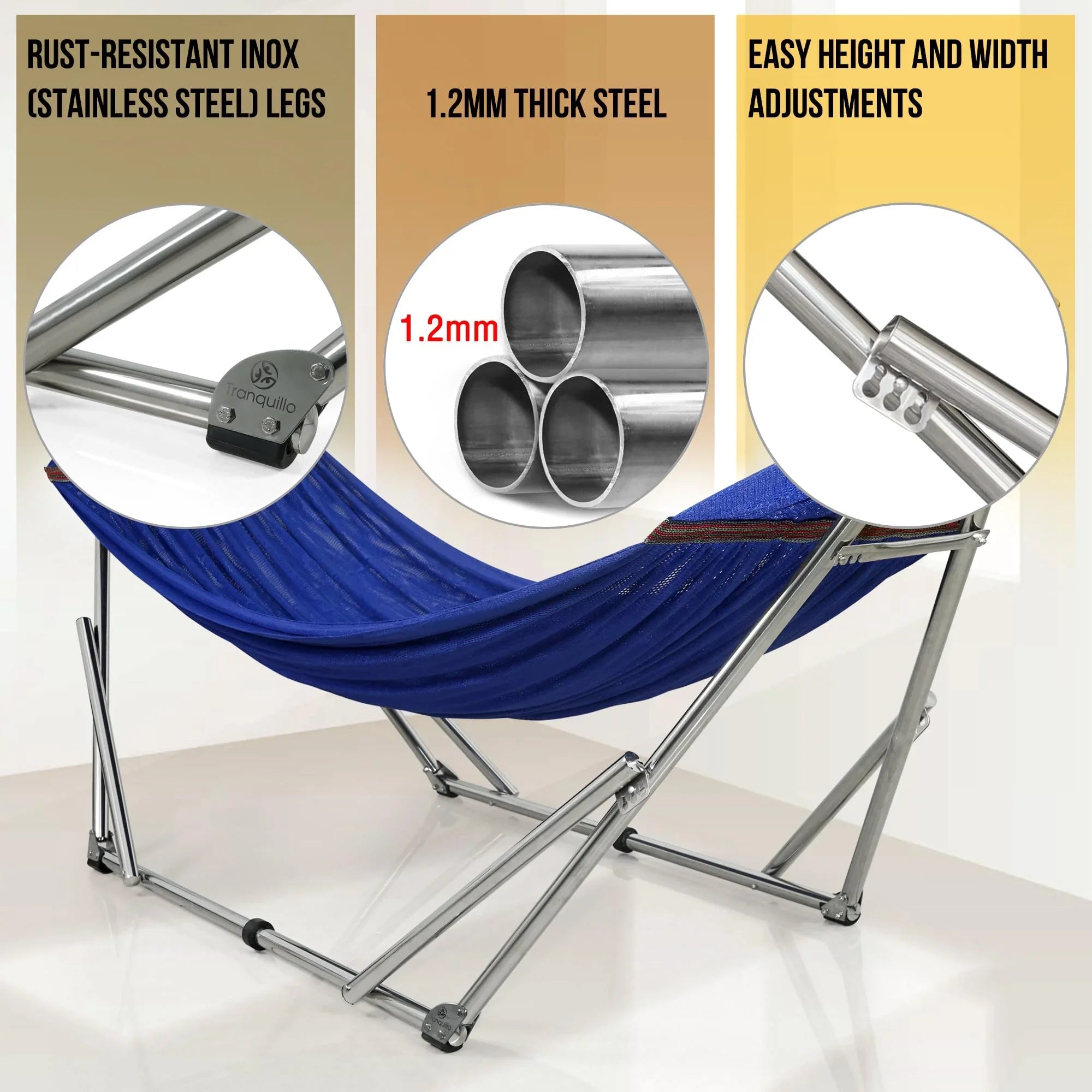 Tranquillo Original Stainless Steel Hammock Stand - Megsu Tranquillo Original Stainless Steel Hammock Stand - Megsu