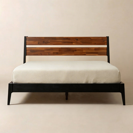 Estructura de cama de madera maciza Acacia Callisto Deluxe para mayor comodidad y estilo