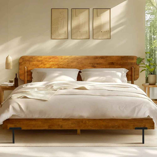 Frida Deluxe Solid Wood Bed Frame - Premium Quality Craftsmanship and Timeless Elegance - Megsu