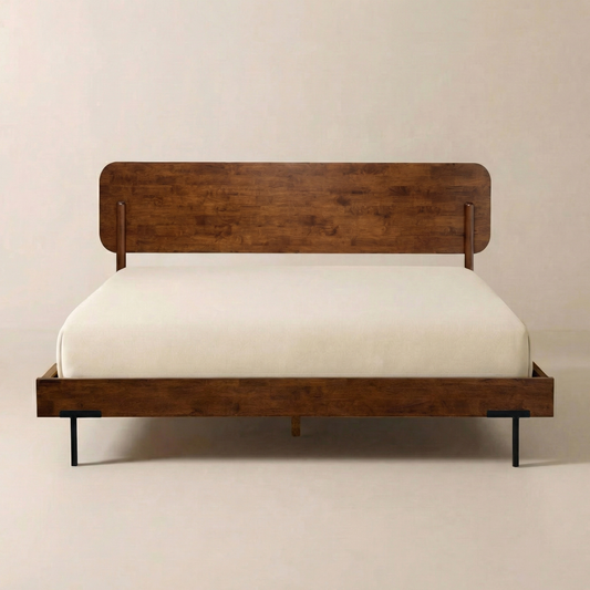 Estructura de cama Frida Deluxe de madera maciza: artesanía de primera calidad y elegancia atemporal.