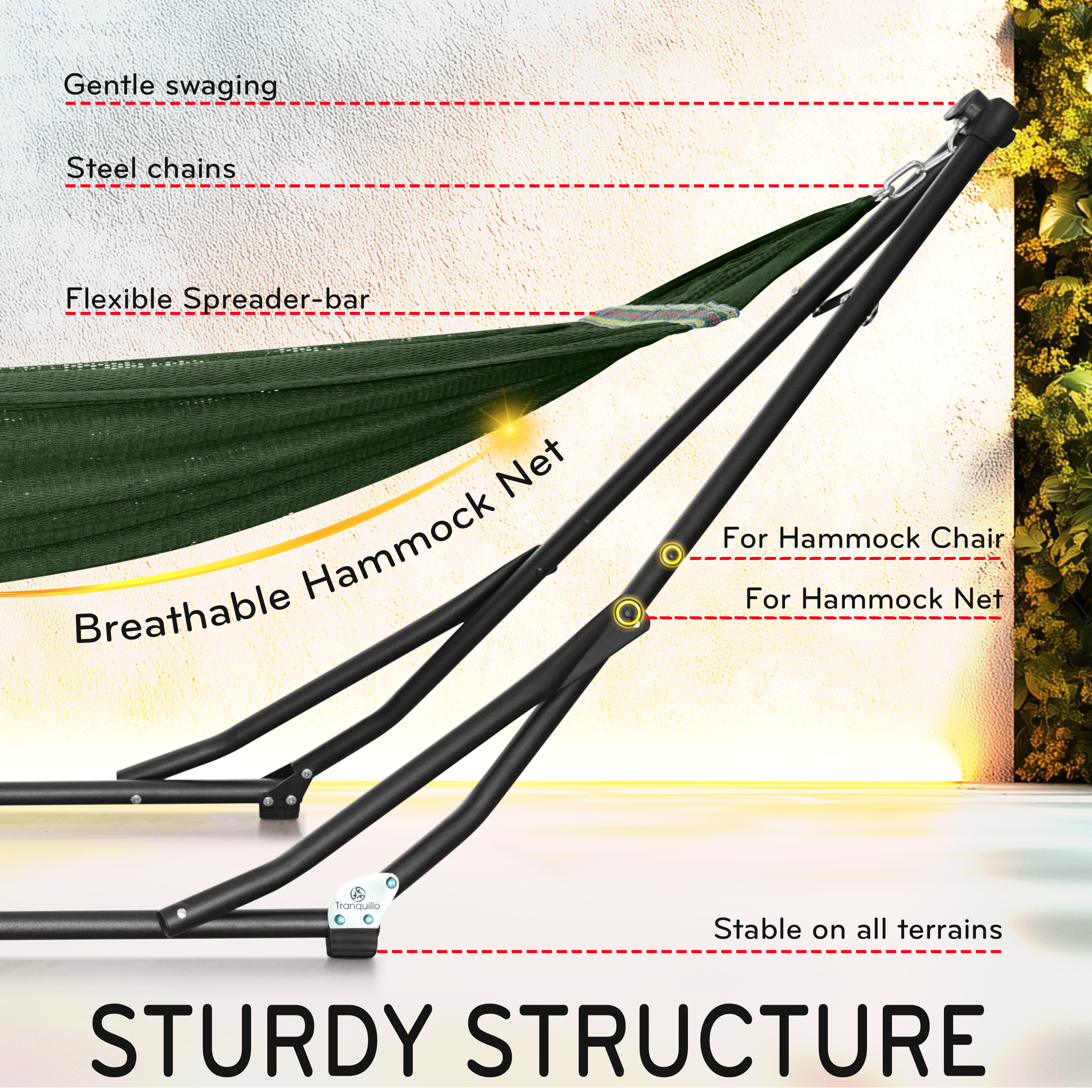 Tranquillo UniGen Transforming Hammock Stand - Megsu Tranquillo UniGen Transforming Hammock Stand - Megsu