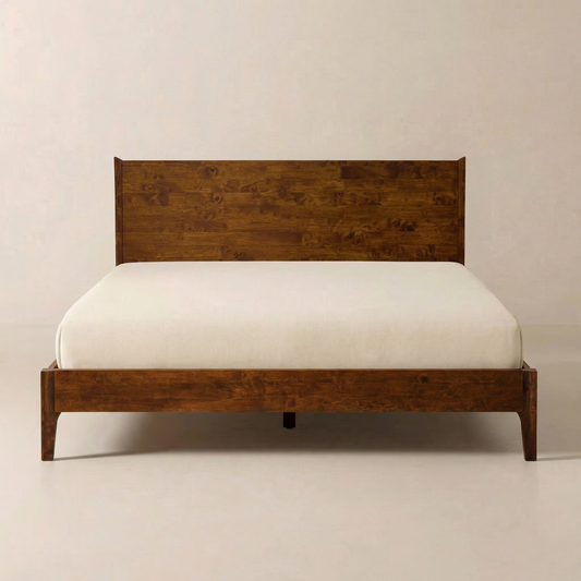 Marco de cama de plataforma de madera Acacia Haven Deluxe para máxima comodidad y estilo
