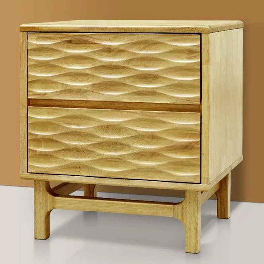 Acacia Elara Nightstand with 2 Drawers - Megsu
