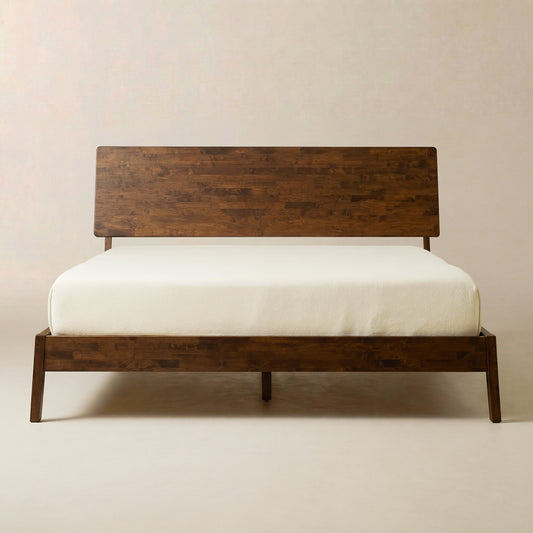 Cama de madera Acacia Serenity Deluxe con plataforma: diseño elegante y duradero
