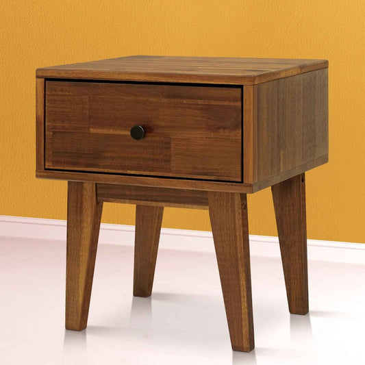 Acacia Sofia 1-Drawer Solid Wood Nightstand - Megsu