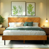 Acacia Alander Deluxe Wood Platform Bed Frame - Megsu