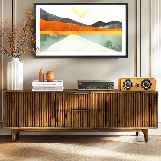 Megsu Bosk Wood Fluted TV Stand with Storage for TVs up to 60”, Soft-Close Drawers & Cabinets, Mid-Century Media Console Table, Home Entertainment Center for Living Room, Bedroom, Office, Easy Setup.