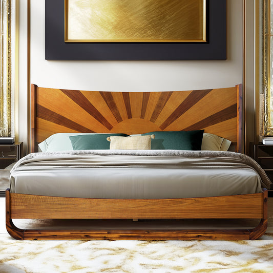 Rorns Sunset Platform Bed Frame With Headboard