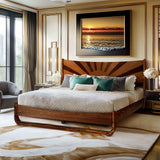 Rorns Sunset Platform Bed Frame With Headboard - Megsu