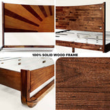 Rorns Sunset Platform Bed Frame With Headboard - Megsu