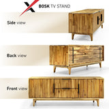 Megsu Bosk Wood Fluted TV Stand with Storage for TVs up to 60”, Soft-Close Drawers & Cabinets, Mid-Century Media Console Table, Home Entertainment Center for Living Room, Bedroom, Office, Easy Setup.