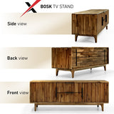 Megsu Bosk Wood Fluted TV Stand with Storage for TVs up to 60”, Soft-Close Drawers & Cabinets, Mid-Century Media Console Table, Home Entertainment Center for Living Room, Bedroom, Office, Easy Setup.