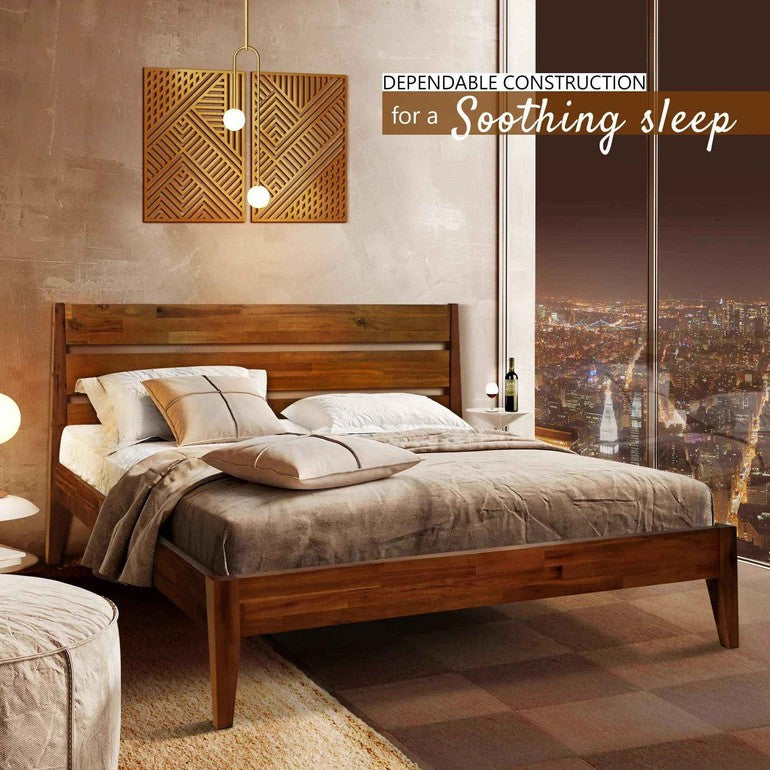 Acacia Emery Solid Wood Bed Frame - Stylish and Durable Acacia Wood Design for Your Bedroom - Megsu