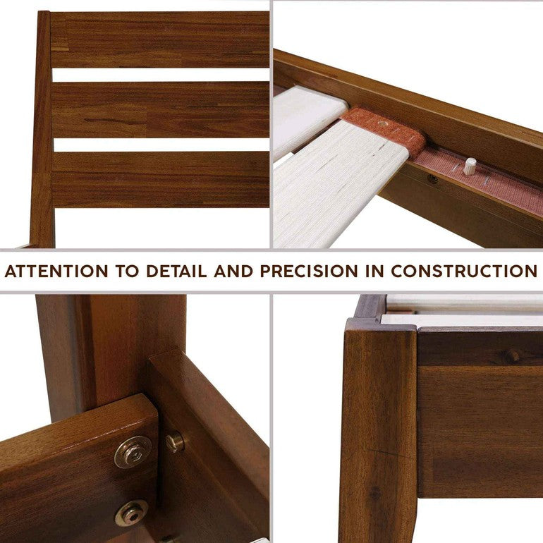 Acacia Emery Solid Wood Bed Frame - Stylish and Durable Acacia Wood Design for Your Bedroom - Megsu