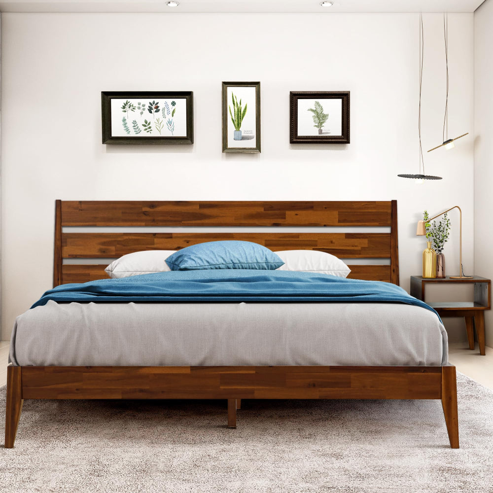 Emery Solid Wood Bed Frame & Nightstand Bedroom Set