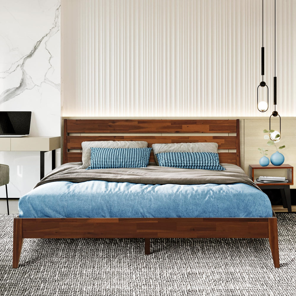 Emery Solid Wood Bed Frame & Nightstand Bedroom Set