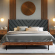 Acacia Astoria Upholstered Solid Wood Bed Frame - Megsu