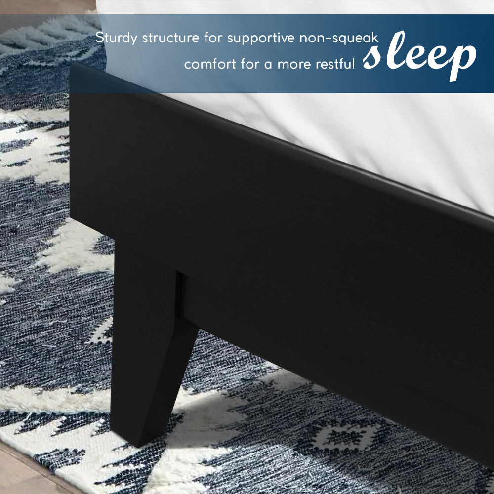 Aurora Solid Wood Bed Frame and Matching Nightstand Bedroom Set