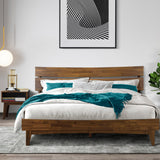 Aurora Solid Wood Bed Frame and Matching Nightstand Bedroom Set