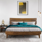 Aurora Solid Wood Bed Frame and Matching Nightstand Bedroom Set