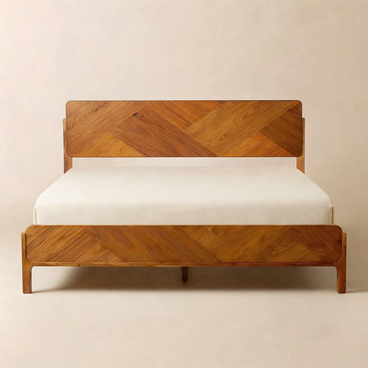 Estructura de cama Rorns Bifrost con cabecero para dormitorios modernos