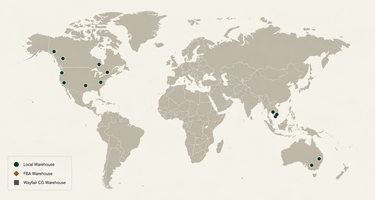 Megsu global fulfillment network map
