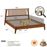 Cadre de lit plateforme en bois de luxe Kaylin