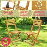 Tranquillo Anya Acacia Wood Folding Chairs Set of 2 - Megsu