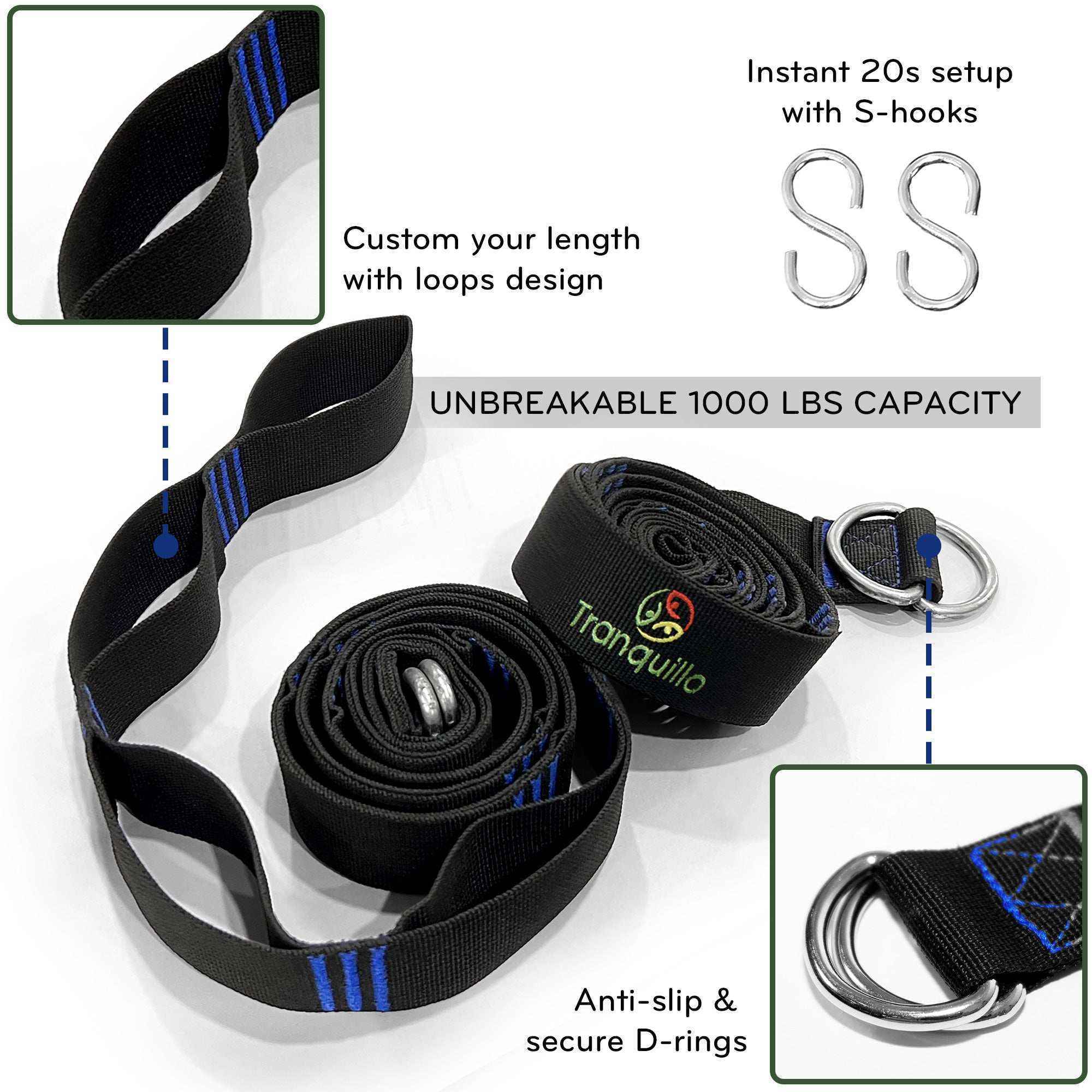 Tranquillo Universal Hammock Chair and Straps - Megsu