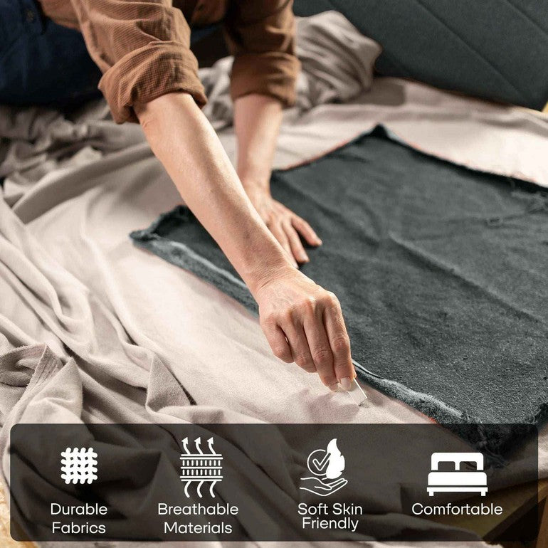 Acacia Astoria Upholstered Solid Wood Bed Frame - Megsu