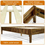 Megsu Bosk Acacia Wood Bed Frame with Headboard,  King & Queen Size Fluted Pattern Inspired, Mid-Century Modern Style Platform Bed – FSC Certified, Noise-Free, Easy Assembly, No Box Spring Needed