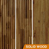 Megsu Bosk Acacia Wood Bed Frame with Headboard,  King & Queen Size Fluted Pattern Inspired, Mid-Century Modern Style Platform Bed – FSC Certified, Noise-Free, Easy Assembly, No Box Spring Needed