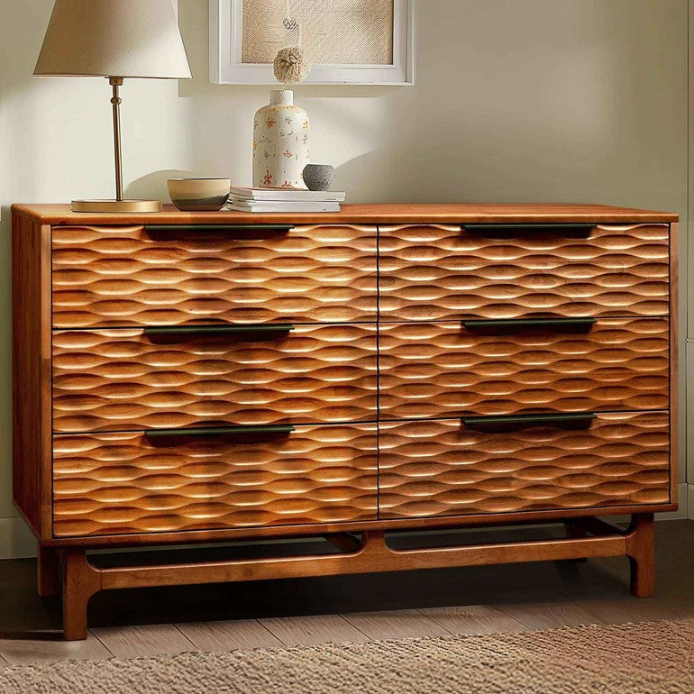 Acacia Elara Dresser with 6 Drawers - Megsu