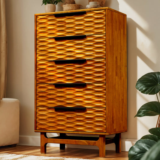 Acacia Elara Dresser with 5 Drawers - Megsu
