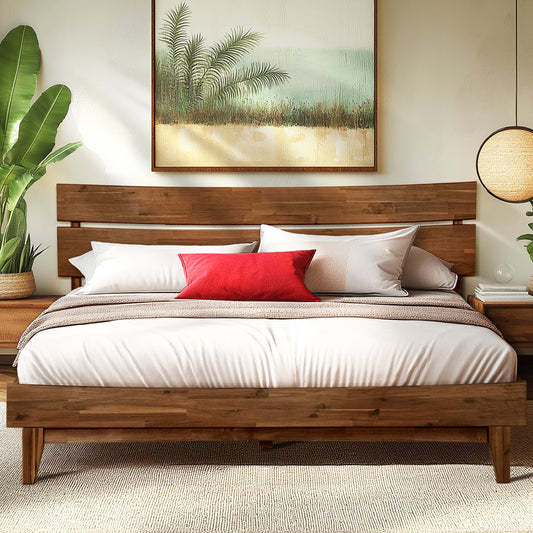 Acacia Aurora Deluxe Wood Platform Bed Frame