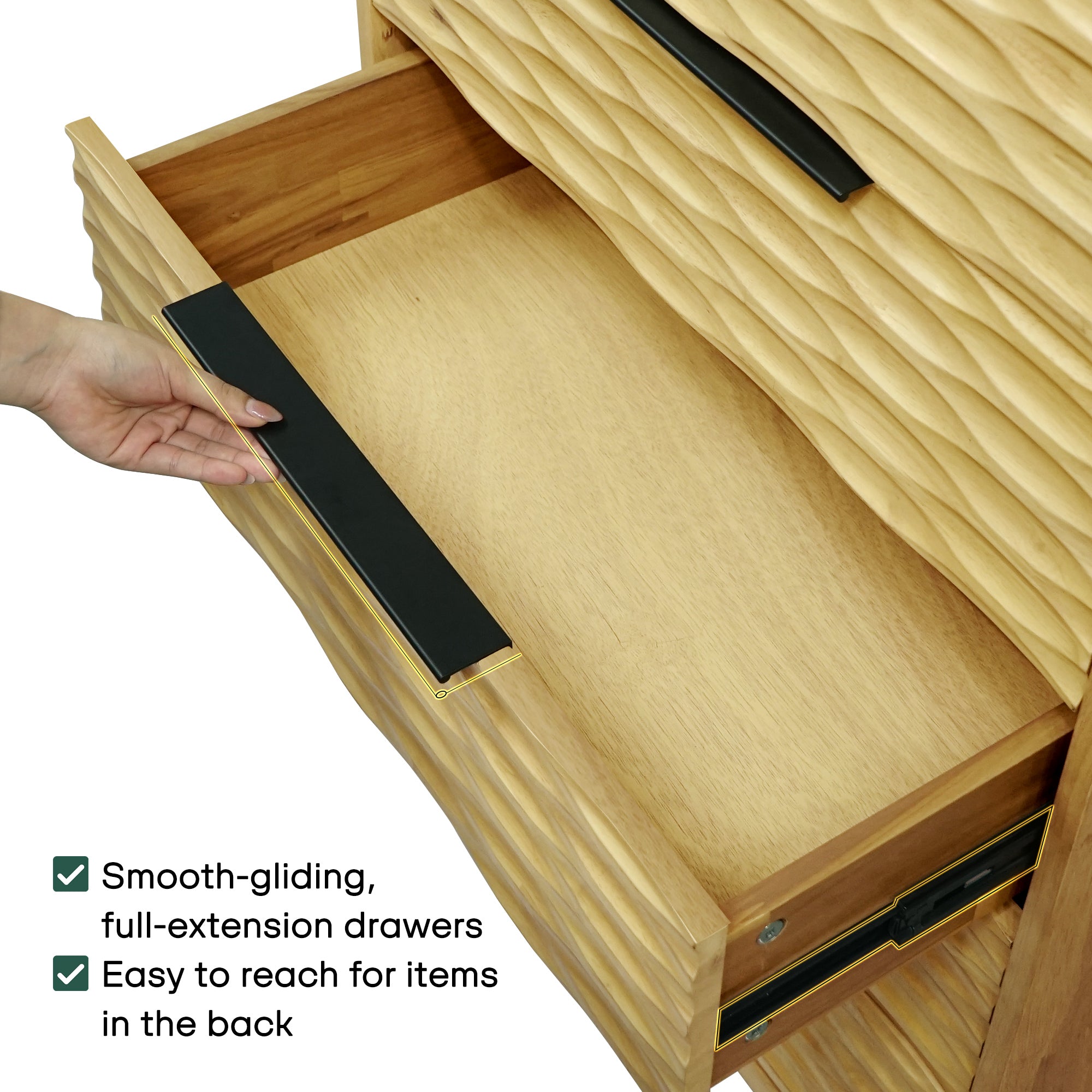 Acacia Elara Dresser with 5 Drawers for Stylish Storage Solutions