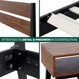 Acacia Callisto Solid Wood  Bed Frame and Nightstand Bedroom Set - Megsu