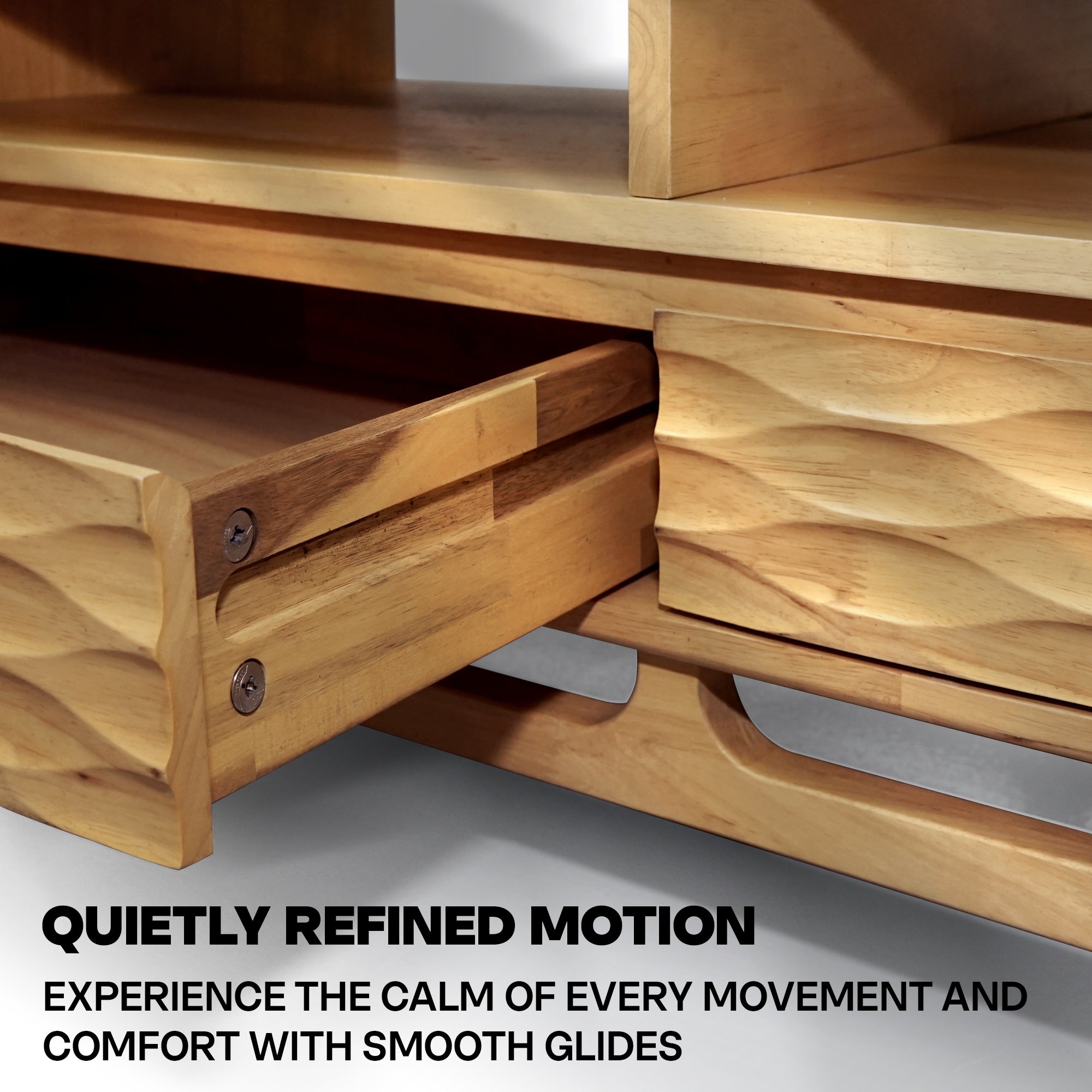 Acacia Elara 47.2” Rectangular Coffee Table with Drawers & Open Storage