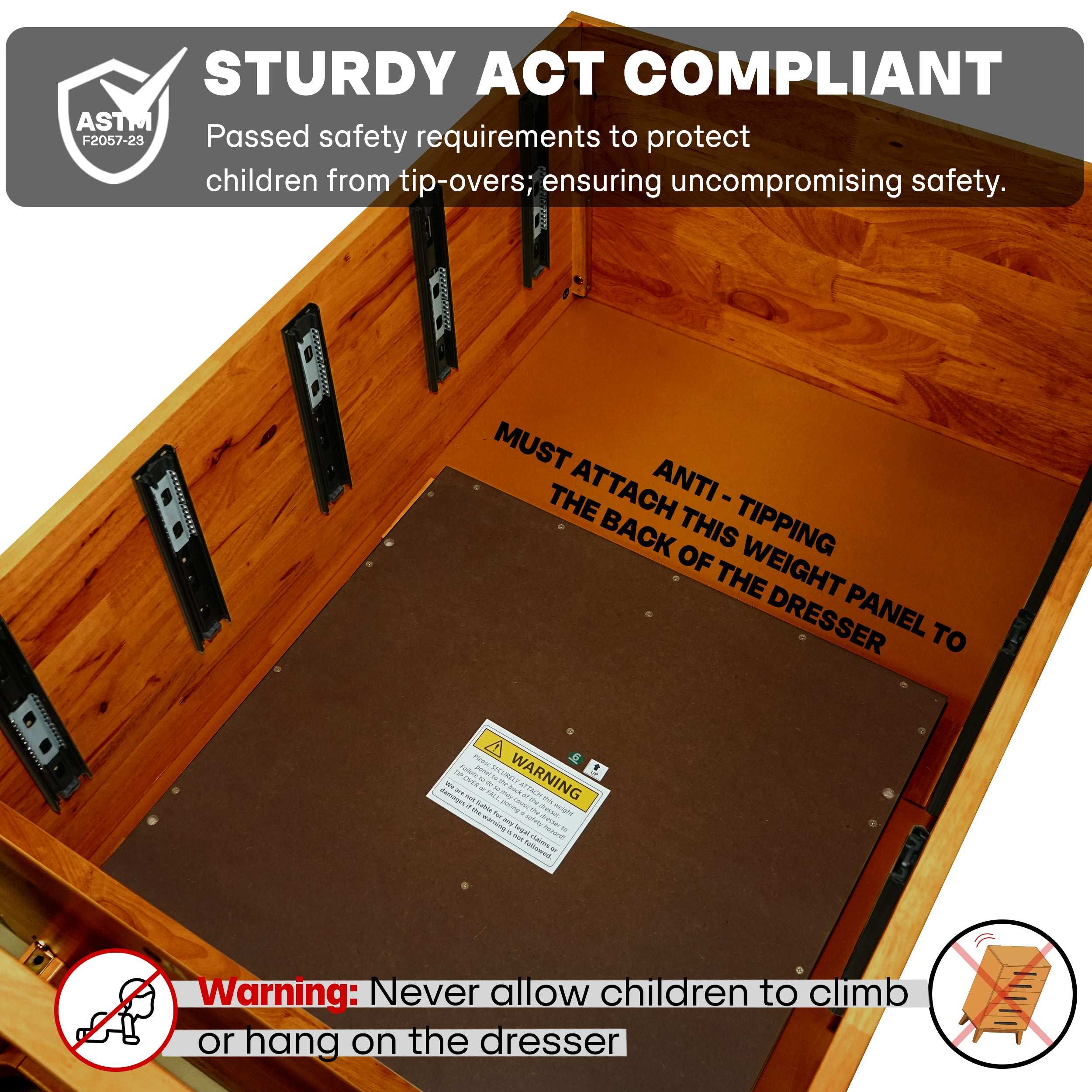 Acacia Elara Dresser with 5 Drawers - Megsu