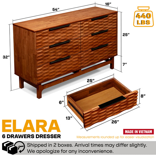 Acacia Elara Dresser with 6 Drawers