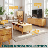 Acacia Harmony Wooden Coffee Table with Drawers & Open Storage