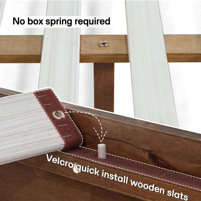 Acacia Aurora Deluxe Wood Platform Bed Frame - Megsu