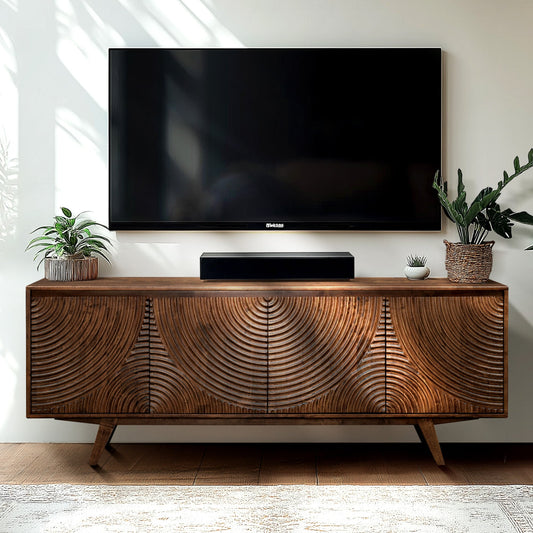 Acacia Harmony TV Stand with Storage for TVs up to 80" - Megsu