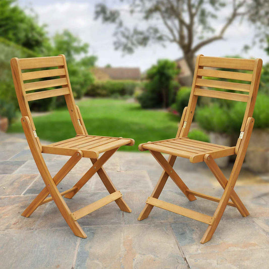 Tranquillo Anya Acacia Wood Folding Chairs Set of 2 - Megsu