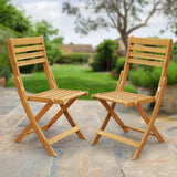 Tranquillo Anya Acacia Wood Folding Chairs Set of 2 - Megsu