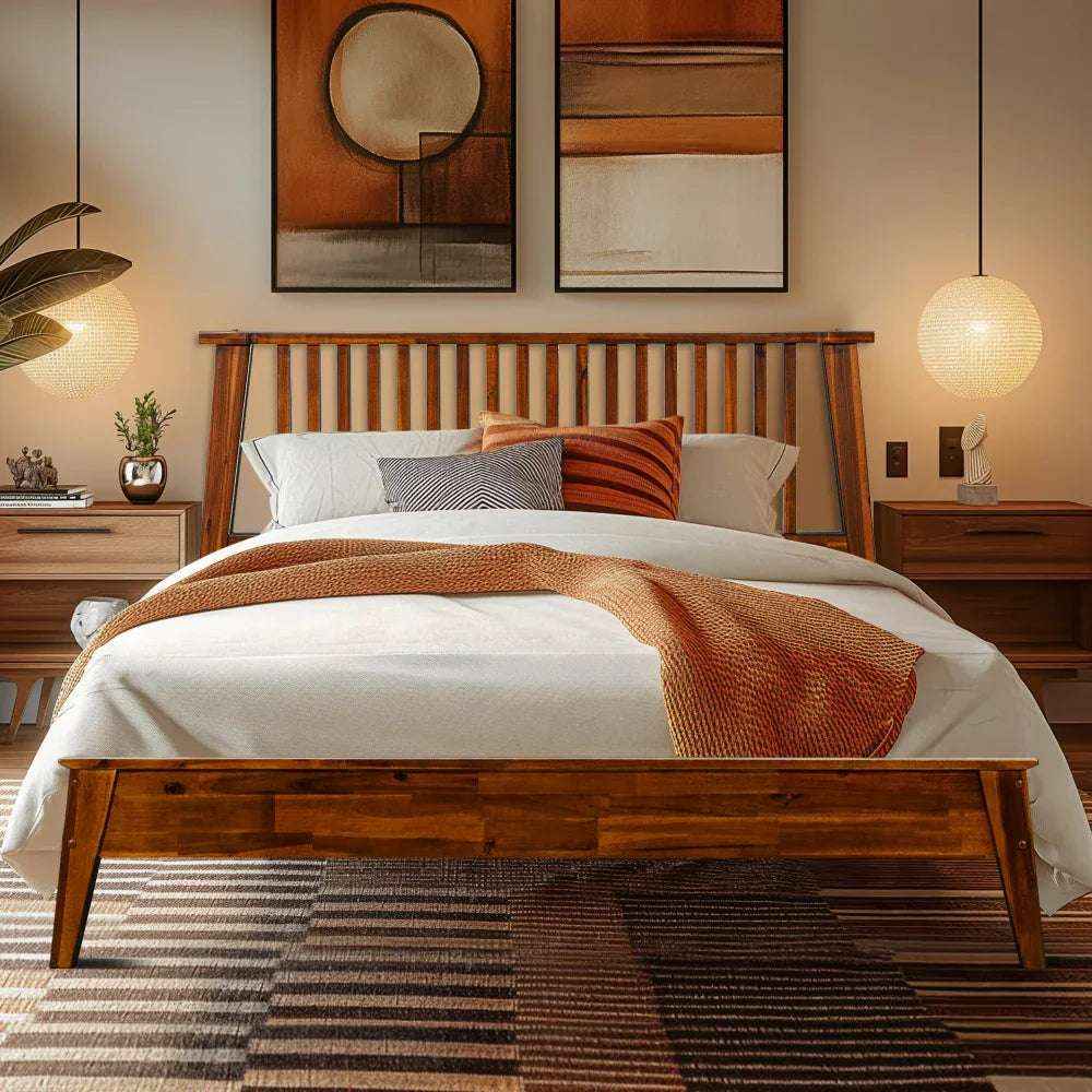 Acacia Kaylin Solid Wood Bed Frame - Megsu