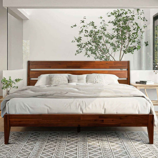Acacia Emery Solid Wood Bed Frame - Stylish and Durable Acacia Wood Design for Your Bedroom - Megsu