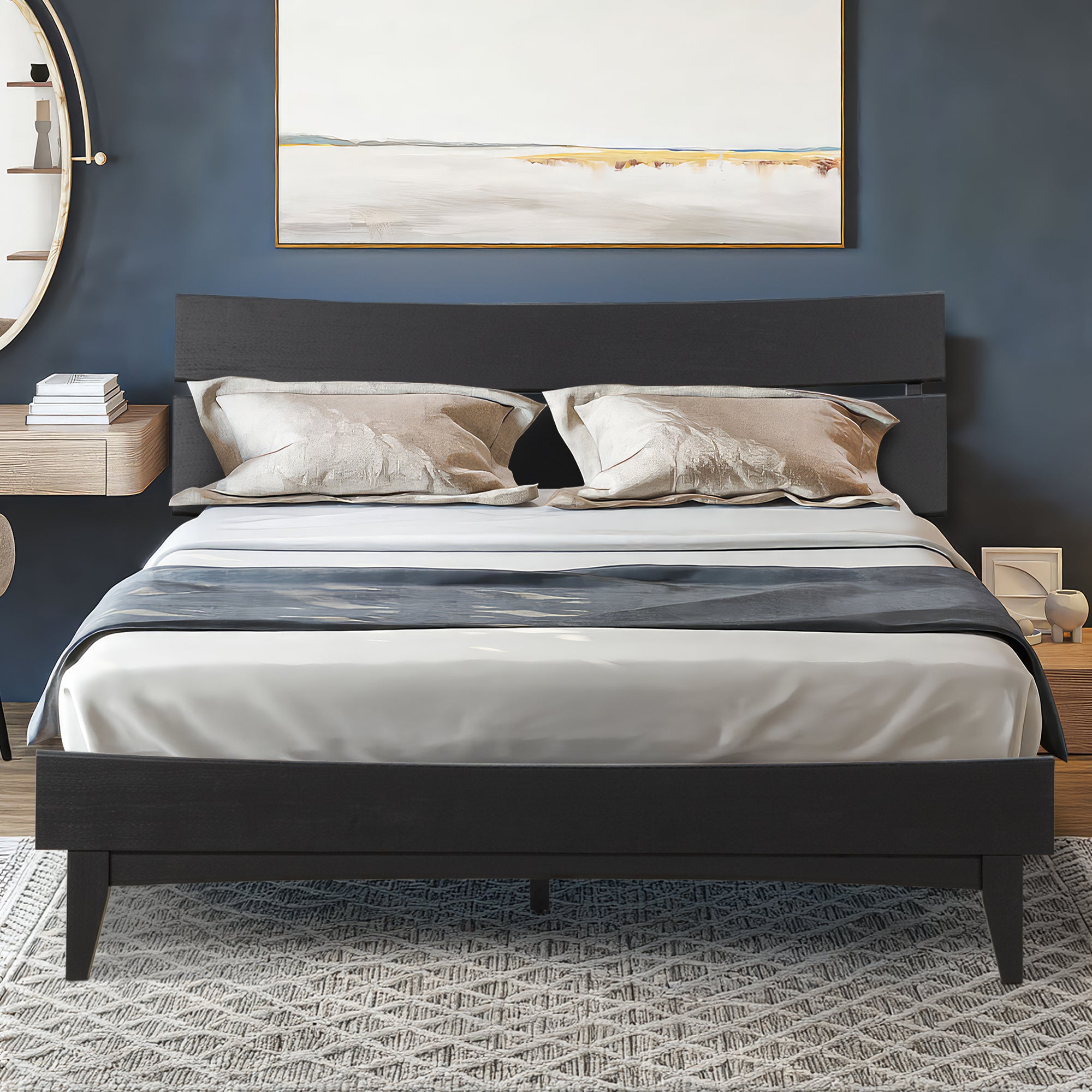 Cadre de lit plateforme en bois Aurora Deluxe